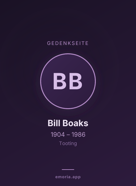 Gedenkportrait von Bill Boaks