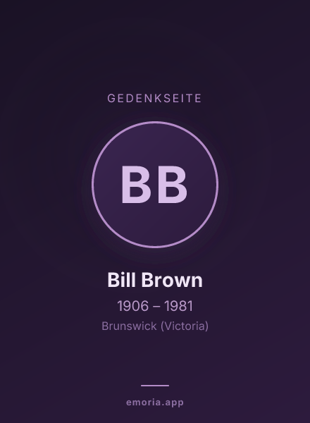 Gedenkportrait von Bill Brown