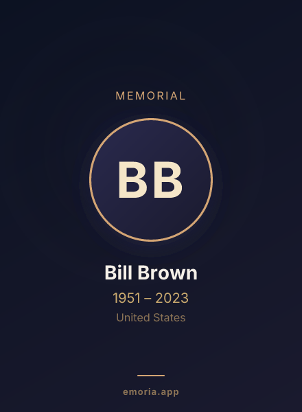 Memorial portrait of Bill Brown