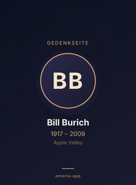 Gedenkportrait von Bill Burich