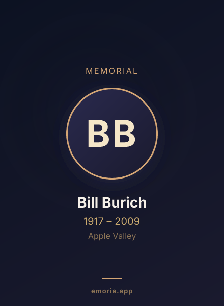 Memorial portrait of Bill Burich