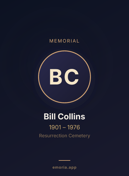 Memorial portrait of Bill Collins