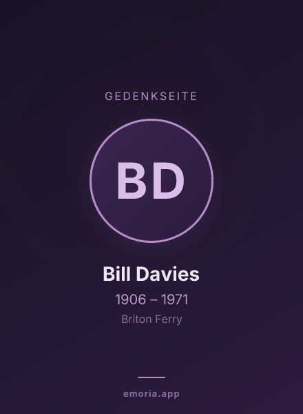 Gedenkportrait von Bill Davies