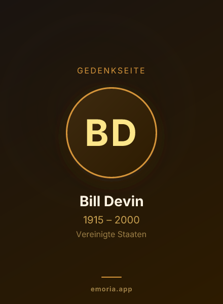 Gedenkportrait von Bill Devin
