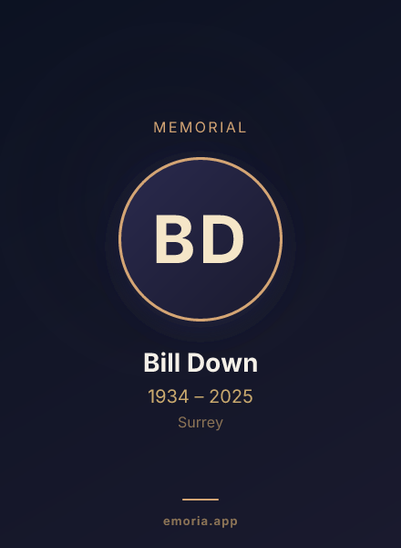 Memorial portrait of Bill Down