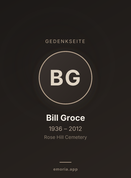 Gedenkportrait von Bill Groce