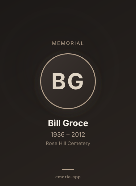Memorial portrait of Bill Groce