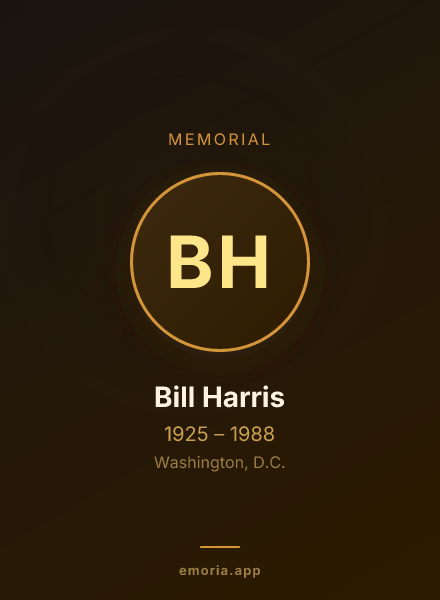 Memorial portrait of Bill Harris
