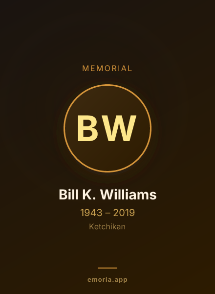 Memorial portrait of Bill K. Williams