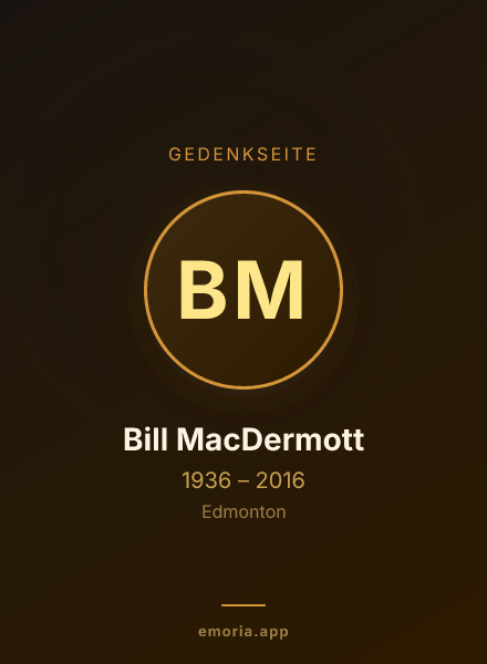 Gedenkportrait von Bill MacDermott