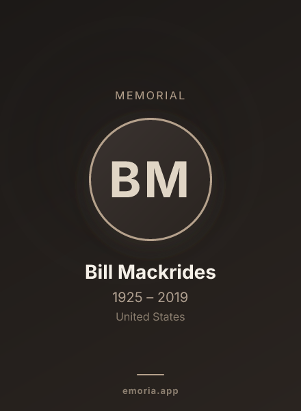 Memorial portrait of Bill Mackrides