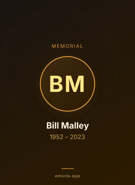 Memorial portrait of Bill Malley