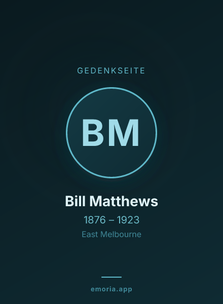 Gedenkportrait von Bill Matthews