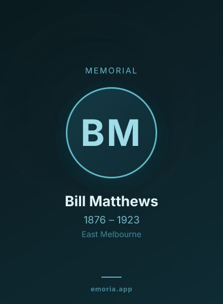 Memorial portrait of Bill Matthews