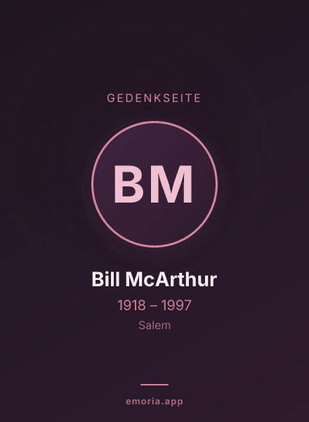 Gedenkportrait von Bill McArthur