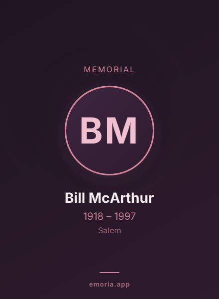 Memorial portrait of Bill McArthur