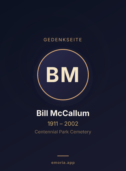 Gedenkportrait von Bill McCallum