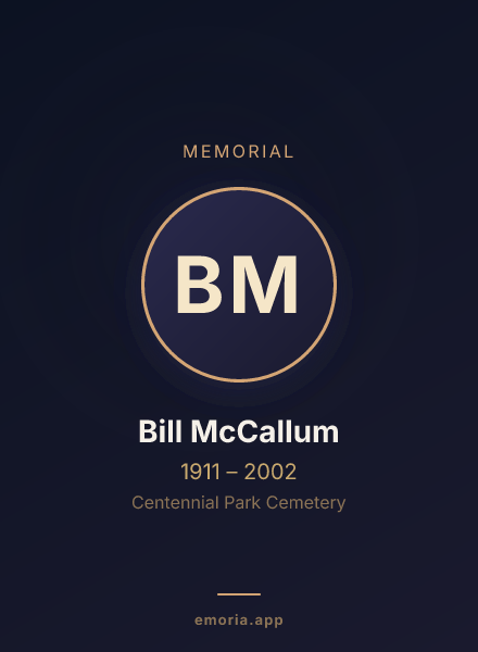 Memorial portrait of Bill McCallum