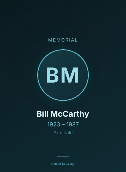 Memorial portrait of Bill McCarthy