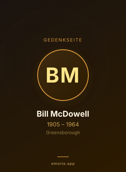 Gedenkportrait von Bill McDowell