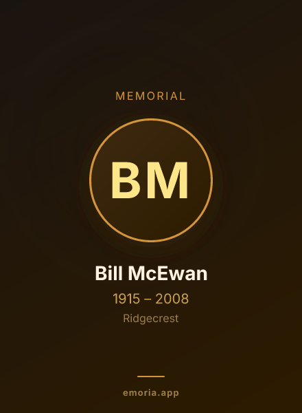 Memorial portrait of Bill McEwan