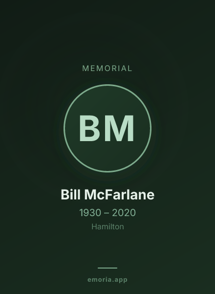 Memorial portrait of Bill McFarlane
