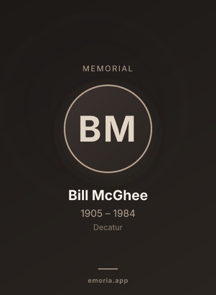 Memorial portrait of Bill McGhee