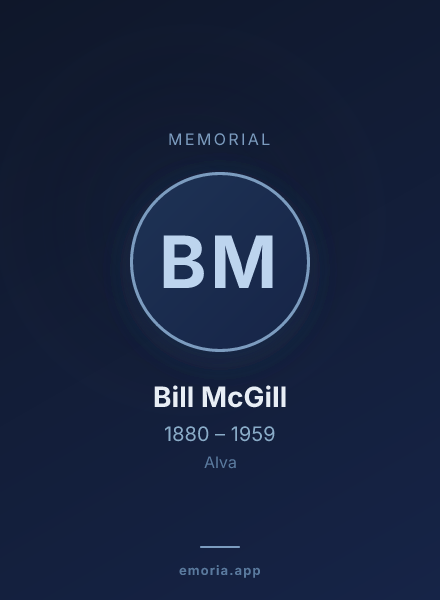 Memorial portrait of Bill McGill