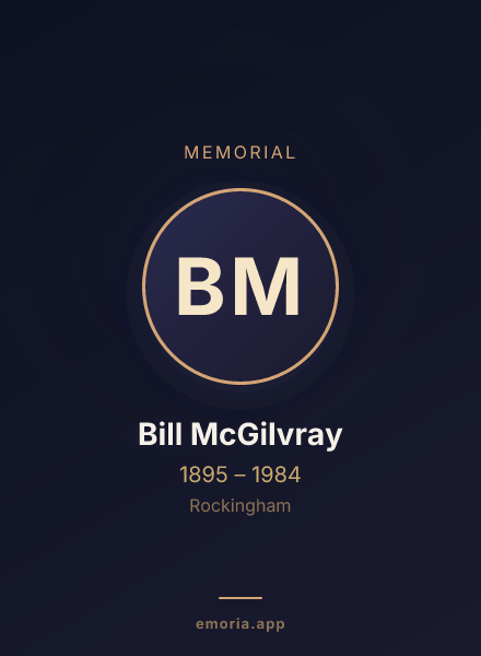 Memorial portrait of Bill McGilvray