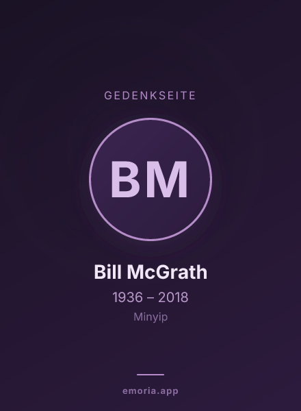 Gedenkportrait von Bill McGrath