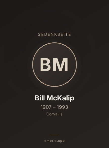 Gedenkportrait von Bill McKalip