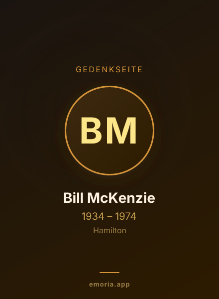 Gedenkportrait von Bill McKenzie
