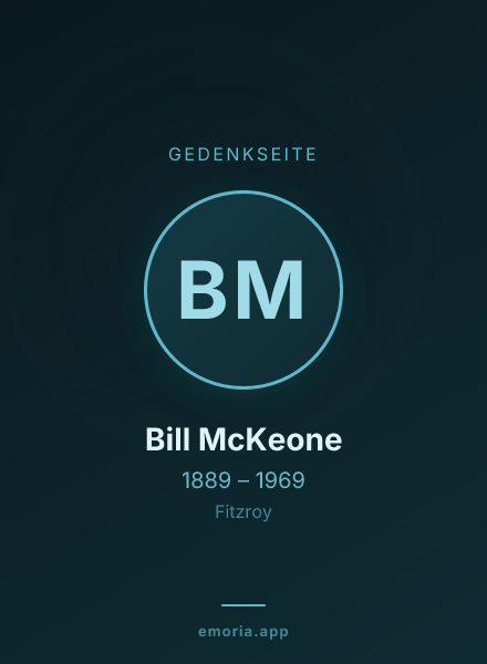 Gedenkportrait von Bill McKeone