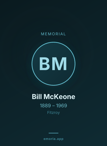 Memorial portrait of Bill McKeone