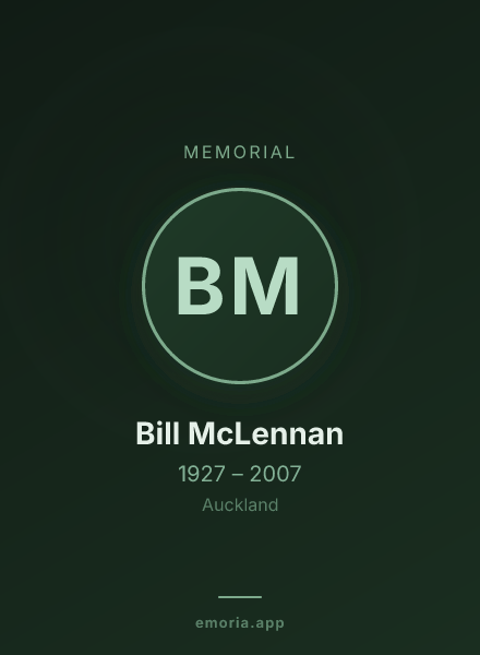 Memorial portrait of Bill McLennan