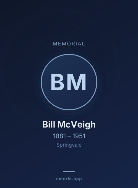 Memorial portrait of Bill McVeigh