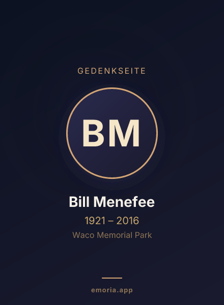 Gedenkportrait von Bill Menefee