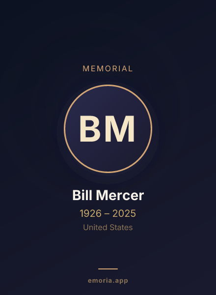 Memorial portrait of Bill Mercer