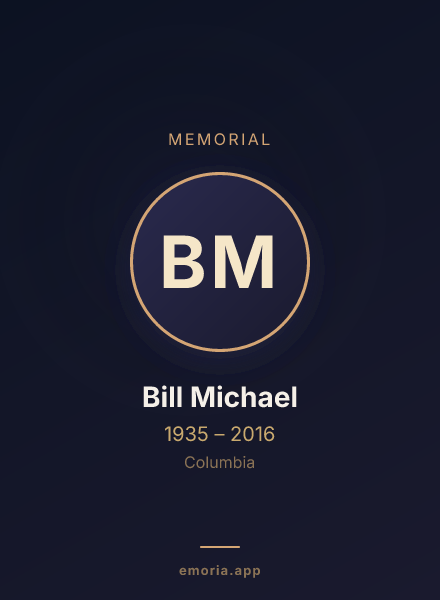Memorial portrait of Bill Michael