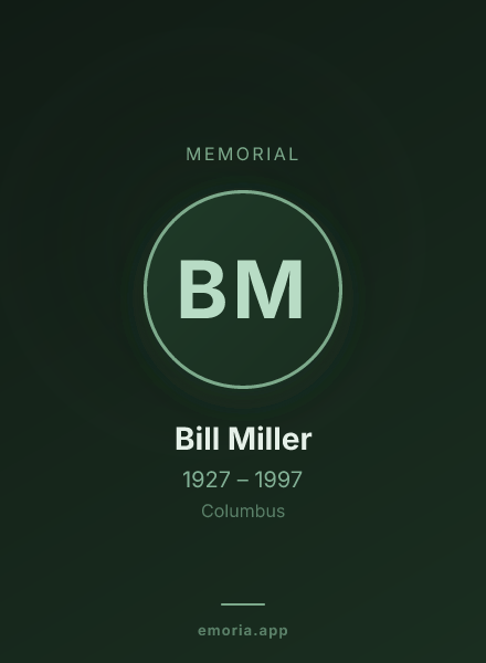 Memorial portrait of Bill Miller
