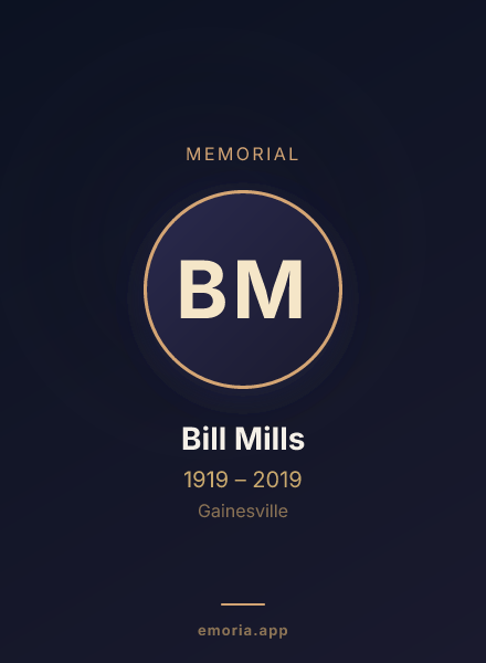 Memorial portrait of Bill Mills