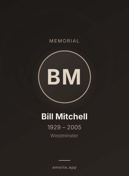 Memorial portrait of Bill Mitchell
