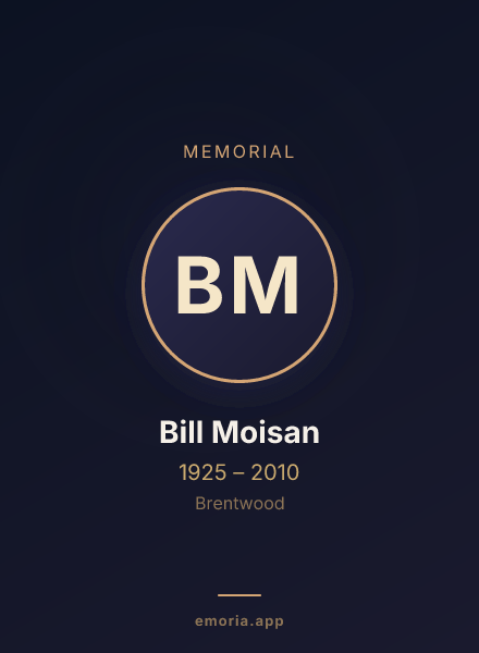 Memorial portrait of Bill Moisan