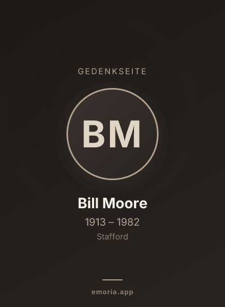 Gedenkportrait von Bill Moore
