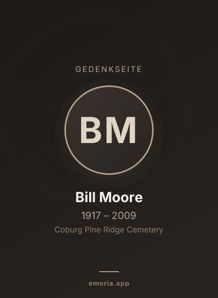 Gedenkportrait von Bill Moore