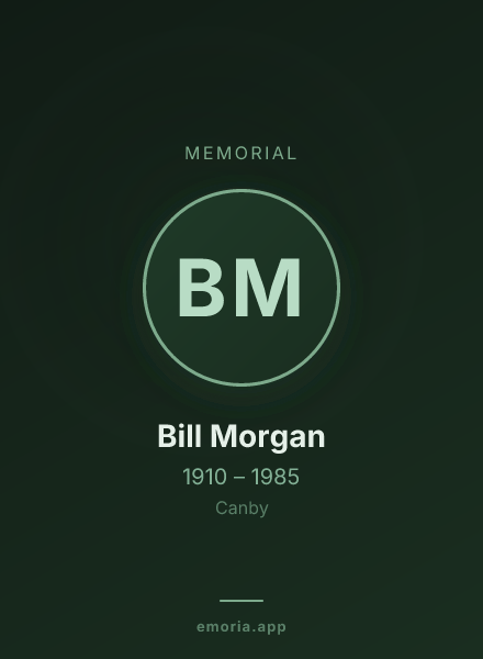 Memorial portrait of Bill Morgan