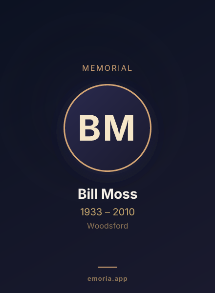 Memorial portrait of Bill Moss