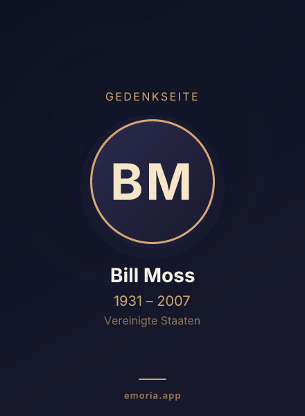 Gedenkportrait von Bill Moss