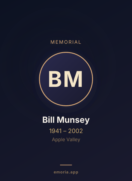 Memorial portrait of Bill Munsey