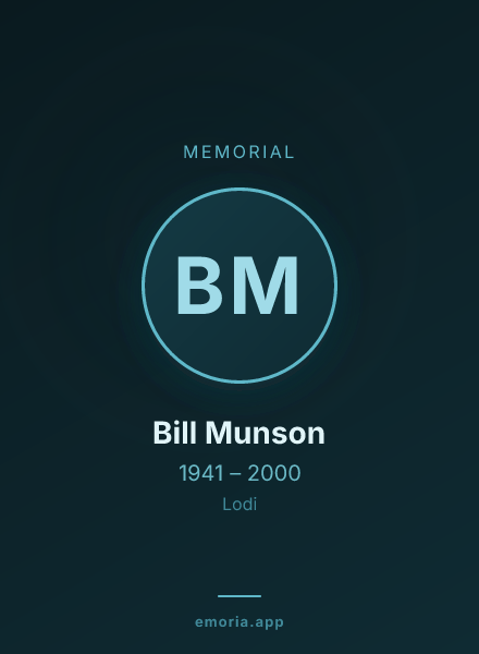 Memorial portrait of Bill Munson